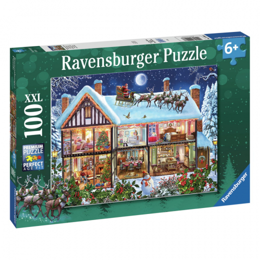 Ravensburger Pussel: Christmas At Home 100 XXL Bitar i gruppen PUSSEL / Barnpussel hos Spelexperten (10112996)