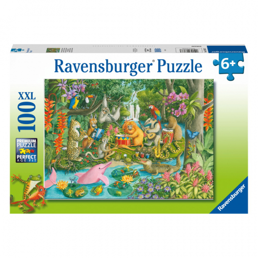 Ravensburger Pussel: Regnskogens flodband 100 XXL Bitar i gruppen PUSSEL / Barnpussel hos Spelexperten (10113367)