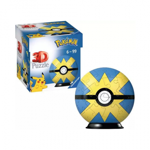 Ravensburger 3D Pussel: Pokémon Pokeball Gul 55 Bitar i gruppen PUSSEL / 3D pussel hos Spelexperten (10373528-G)