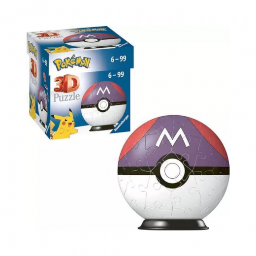 Ravensburger 3D Pussel: Pokémon Pokeball Lila 55 Bitar i gruppen PUSSEL / 3D pussel hos Spelexperten (10373528-L)