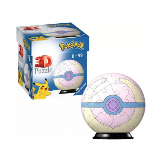 Ravensburger 3D Pussel: Pokémon Pokeball Vit 55 Bitar i gruppen PUSSEL / 3D pussel hos Spelexperten (10373528-V)