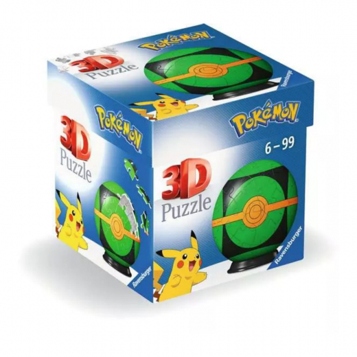 Ravensburger 3D Pussel: Pokémon Pokeball Grön 55 Bitar i gruppen PUSSEL / 3D pussel hos Spelexperten (10374022-GSO)