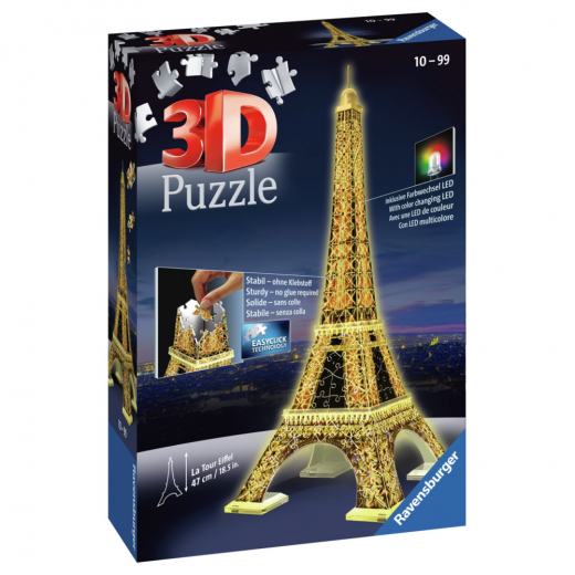 Eiffel Tower Night Edition Pusselbyggnad 3D - 226 Bitar i gruppen PUSSEL / 3D pussel hos Spelexperten (10412579)