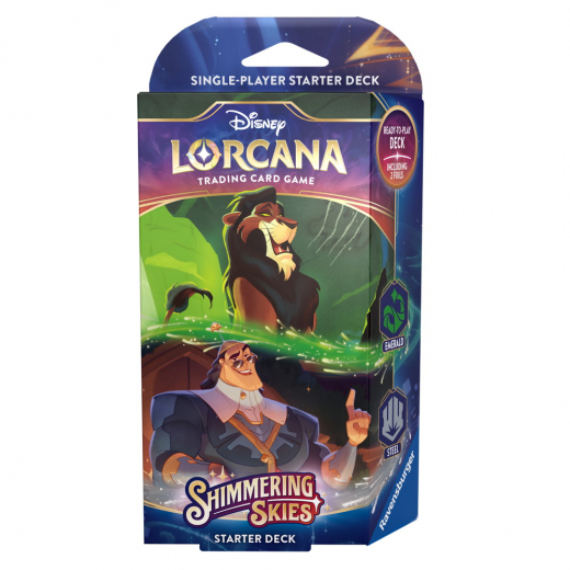 Disney Lorcana TCG: Shimmering Skies Starter Deck - Emerald & Steel i gruppen SÄLLSKAPSSPEL / Kortspel hos Spelexperten (11098448-SK)