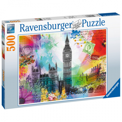 Ravensburger Pussel: London Postcard 500 Bitar i gruppen PUSSEL / < 750 bitar hos Spelexperten (12000309)