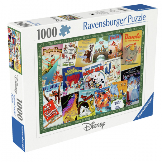 Ravensburger Pussel - Disney Vintage Movie Posters 1000 Bitar i gruppen PUSSEL / 1000 bitar hos Spelexperten (12000689)