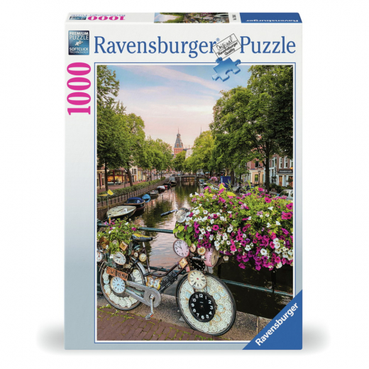 Ravensburger Pussel: Bicycle Amsterdam 1000 Bitar i gruppen PUSSEL / 1000 bitar hos Spelexperten (12000780)