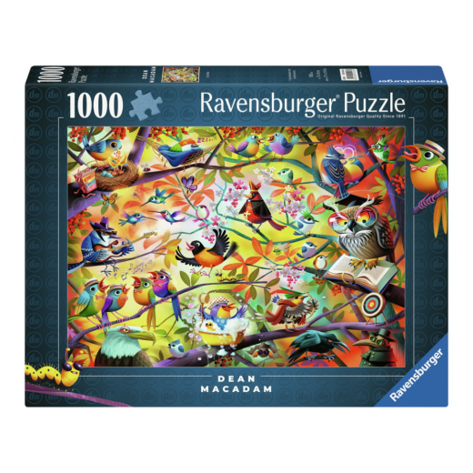 Ravensburger Pussel: Busy Birdies 1000 Bitar i gruppen PUSSEL / 1000 bitar hos Spelexperten (12001023)