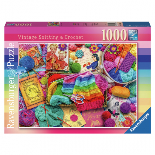Ravensburger Pussel: Vintage Knitting & Crochet 1000 Bitar i gruppen PUSSEL / 1000 bitar hos Spelexperten (12001080)