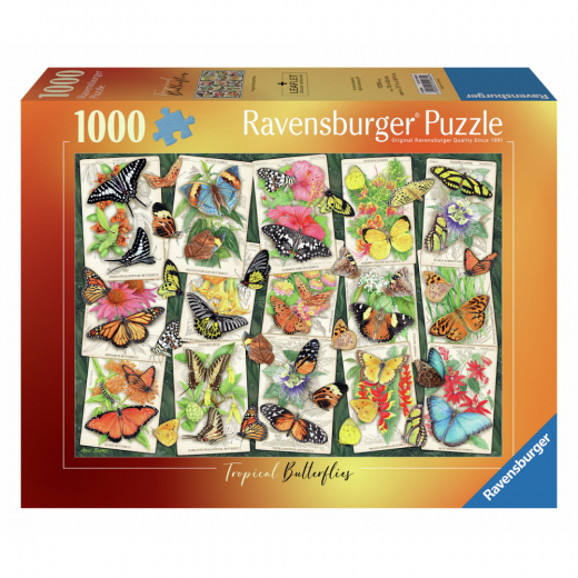 Ravensburger Pussel: Tropical Butterflies 1000 Bitar i gruppen PUSSEL / 1000 bitar hos Spelexperten (12001084)