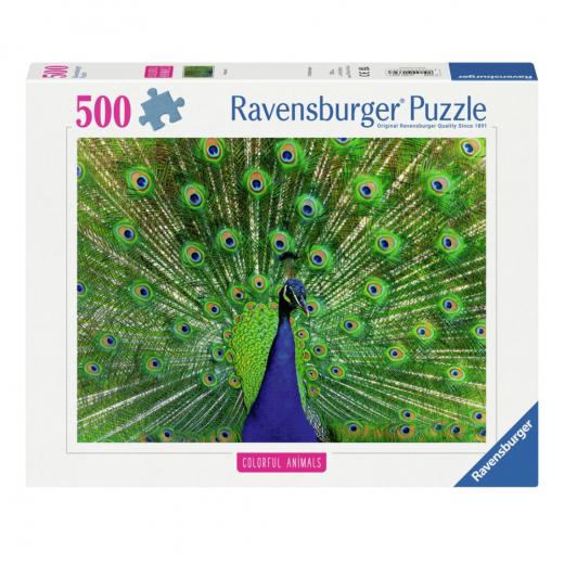 Ravensburger Pussel: Peacock 500 Bitar i gruppen PUSSEL / < 750 bitar hos Spelexperten (12001332)