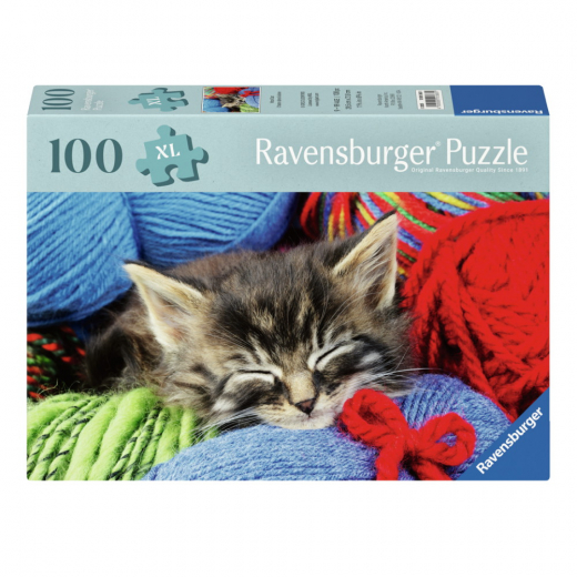 Ravensburger Pussel: Wool Cat 100 XL Bitar i gruppen PUSSEL / < 750 bitar hos Spelexperten (12001363)