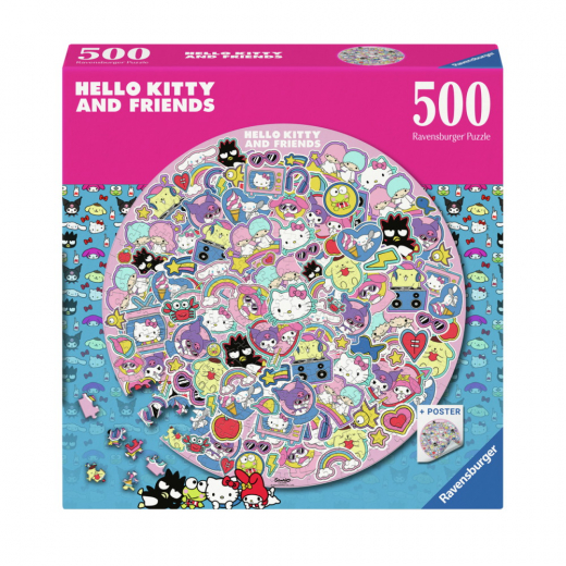 Ravensburger Pussel: Hello Kitty Circular 500 Bitar i gruppen PUSSEL / < 750 bitar hos Spelexperten (12001391)