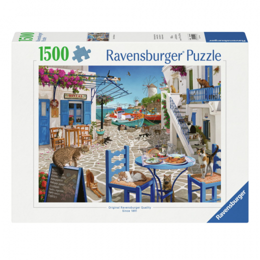 Ravensburger Pussel: Cats Of Mykonos 1500 Bitar i gruppen PUSSEL / 1500 bitar hos Spelexperten (12001450)