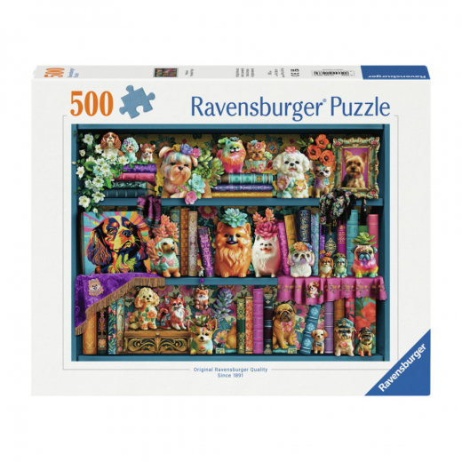 Ravensburger Pussel: Precious Porcelain Pups 500 Bitar i gruppen PUSSEL / < 750 bitar hos Spelexperten (12001466)