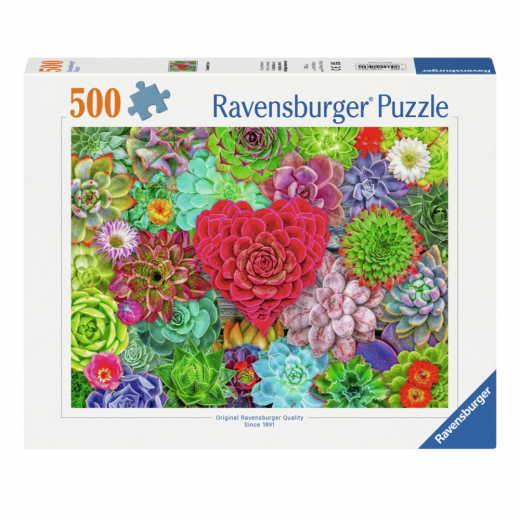 Ravensburger Pussel: Succulent Love 500 Bitar i gruppen PUSSEL / < 750 bitar hos Spelexperten (12001469)