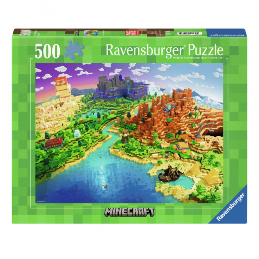 Ravensburger Pussel: World of Minecraft 500 Bitar i gruppen PUSSEL / < 750 bitar hos Spelexperten (12001568)