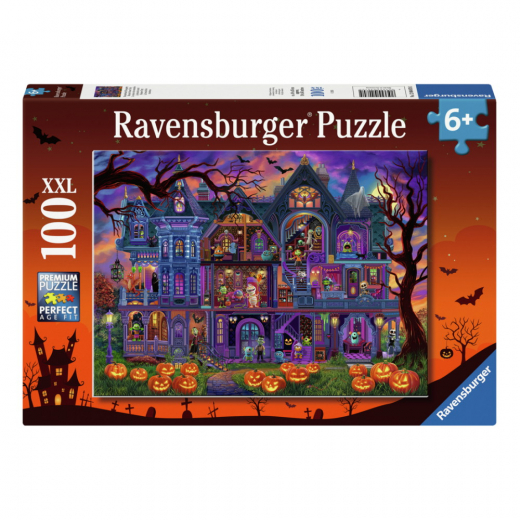 Ravensburger Pussel: Monster House Party 100 XXL Bitar i gruppen PUSSEL / Barnpussel hos Spelexperten (12004070)