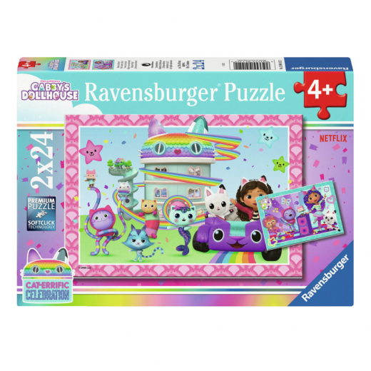 Ravensburger Pussel: Gabby's Dollhouse 2x24 Bitar i gruppen PUSSEL / Barnpussel hos Spelexperten (12004112)