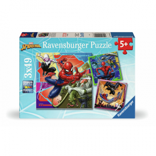 Ravensburger Pussel: Marvel Spider Man 3x49 Bitar i gruppen PUSSEL / Barnpussel hos Spelexperten (12004115)