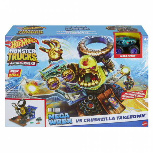 Hot Wheels - Monster Trucks Arena Smashers Mega-Wrex vs Crushzilla Takedown i gruppen LEKSAKER / Leksaksfordon / Hot Wheels hos Spelexperten (2023015)