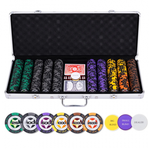 Pokerset Silver Star High Stakes 500 i gruppen SÄLLSKAPSSPEL / Poker & casino / Pokerset hos Spelexperten (320921)