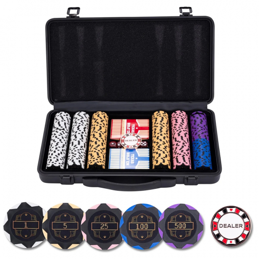 Pokerset Black Aluminium 300 i gruppen SÄLLSKAPSSPEL / Poker & casino / Pokerset hos Spelexperten (320951)