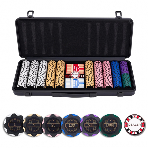 Pokerset Black Aluminium 500 i gruppen SÄLLSKAPSSPEL / Poker & casino / Pokerset hos Spelexperten (320961)