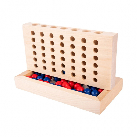 Wooden Connect 4 Resespel i gruppen SÄLLSKAPSSPEL / Resespel hos Spelexperten (340925)