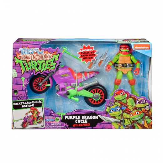 Turtles Mutant Mayhem Dragon Motorcycle Raphael i gruppen LEKSAKER / Figurer och lekset / Turtles hos Spelexperten (46-84306)