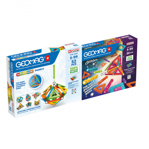 Geomag Supercolor 52+ Glitter 35 Bundle i gruppen LEKSAKER / Byggklossar / Geomag hos Spelexperten (51024090)