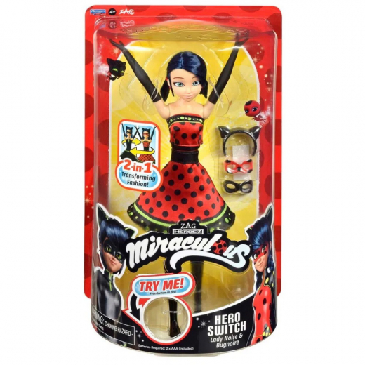 Miraculous - Hero Switch Lady Noire & Bugnoire i gruppen LEKSAKER / Figurer och lekset hos Spelexperten (60-50414)