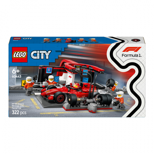 LEGO City - F1 depåstopp & depåteam med Ferrari bil i gruppen LEKSAKER / LEGO / LEGO City hos Spelexperten (60443)