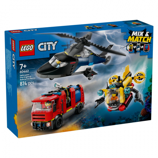 LEGO City - Helikopter, brandbil och ubåt i gruppen LEKSAKER / LEGO / LEGO City hos Spelexperten (60462)