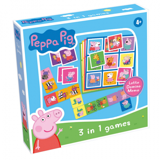 Peppa Pig - Lotto, Domino, Memo - 3 in 1 i gruppen SÄLLSKAPSSPEL / Barnspel hos Spelexperten (60480)