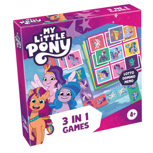 My Little Pony - Lotto, Domino, Memo - 3 in 1 i gruppen SÄLLSKAPSSPEL / Barnspel hos Spelexperten (60481-MLP)