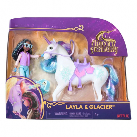 Unicorn Academy Doll & Unicorn - Layla & Glacier i gruppen LEKSAKER / Figurer och lekset hos Spelexperten (6066849)