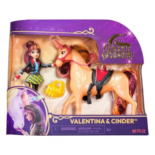 Unicorn Academy Doll & Unicorn- Valentina & Cinder i gruppen LEKSAKER / Figurer och lekset hos Spelexperten (6066850)