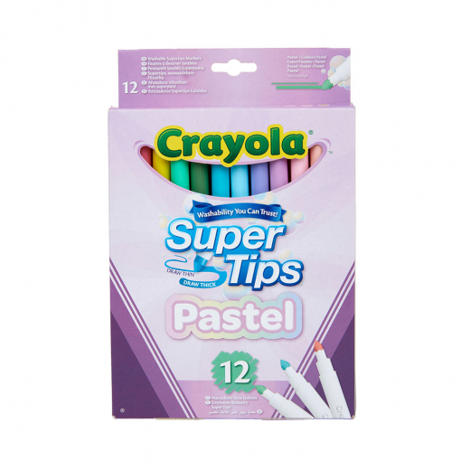 Crayola Super Tips Filtpennor Pastell 12 st i gruppen LEKSAKER / Skapa & måla / Crayola hos Spelexperten (74024008)