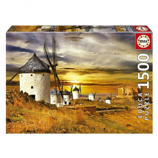 Educa Pussel: Wind Mills, Consuegra 1500 Bitar i gruppen PUSSEL / 1500 bitar hos Spelexperten (80-19618)