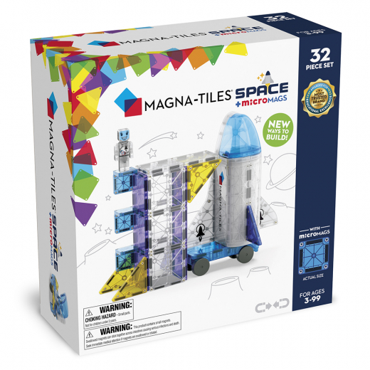 Magna-Tiles - Combo + MicroMags - Space - 32 Delar i gruppen LEKSAKER / Byggklossar / Magna-Tiles hos Spelexperten (90288)