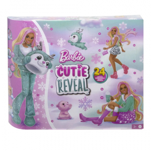 Barbie Cutie Reveal Adventskalender 2024 i gruppen LEKSAKER / Barbie / Barbie Reveal hos Spelexperten (960-9123)