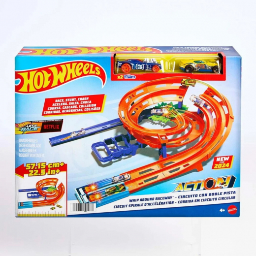 Hot Wheels Action Whip Around Raceway i gruppen LEKSAKER / Leksaksfordon / Hot Wheels hos Spelexperten (965-2450)