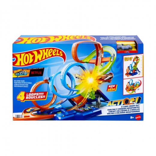 Hot Wheels - 4-Loop Crash Out i gruppen LEKSAKER / Leksaksfordon / Hot Wheels hos Spelexperten (965-2452)