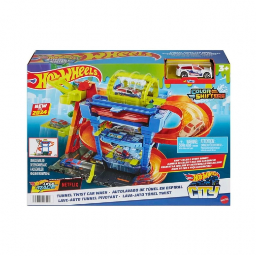 Hot Wheels City Tunnel Twist Car Wash i gruppen LEKSAKER / Leksaksfordon / Hot Wheels hos Spelexperten (965-2453)