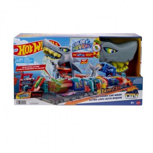 Hot Wheels City Ultra Shark Car Wash i gruppen LEKSAKER / Leksaksfordon / Hot Wheels hos Spelexperten (965-2455)