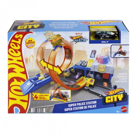 Hot Wheels City Superpolisstation i gruppen LEKSAKER / Leksaksfordon / Hot Wheels hos Spelexperten (965-2501)