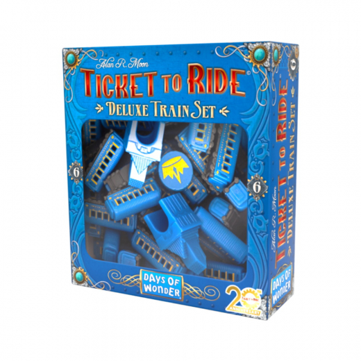 Ticket to Ride: 20th Anniversary Deluxe Train Set - Blå (Exp.) i gruppen SÄLLSKAPSSPEL / Spelserier / Ticket to Ride hos Spelexperten (DOWT2R20THDTS-BLU)