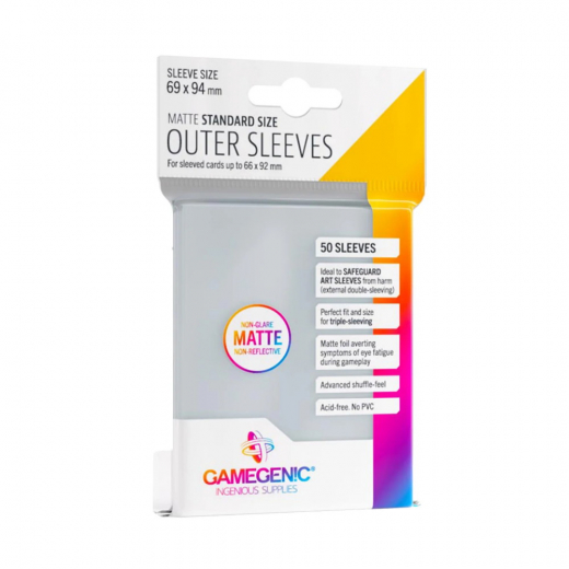 GameGenic Matte Outer Sleeves Clear 64 x 89 mm i gruppen SÄLLSKAPSSPEL / Tillbehör / Sleeves hos Spelexperten (GGS10129ML)