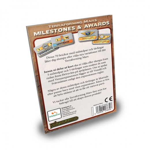 Terraforming Mars: Milestones & Awards (Exp.) (Swe) i gruppen SÄLLSKAPSSPEL / Spelserier / Terraforming Mars hos Spelexperten (LPFITEMP3)